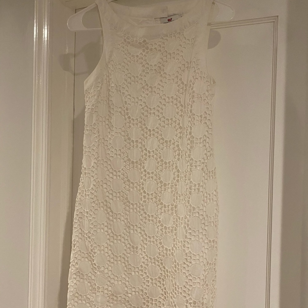 Vineyard Vines white cotton eyelet shift.
